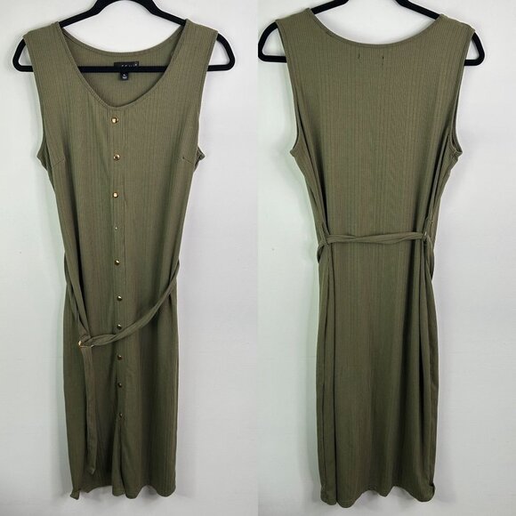 NWOT Sky Wright olive green ribbed dress size Xl - Picture 1 of 6